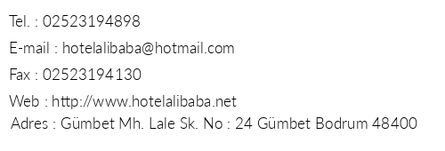 Ali Baba Hotel telefon numaralar, faks, e-mail, posta adresi ve iletiim bilgileri